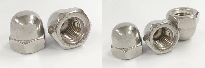 hexagon domed cap nuts with nonmetallic insert