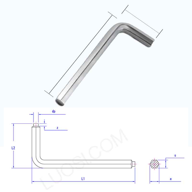 Hexagon socket screw key with pilot