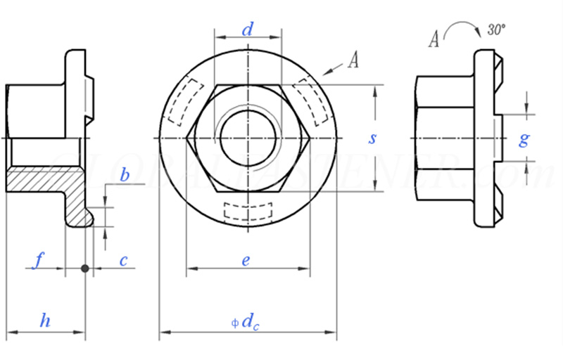 Hex Weld Nut with Flange