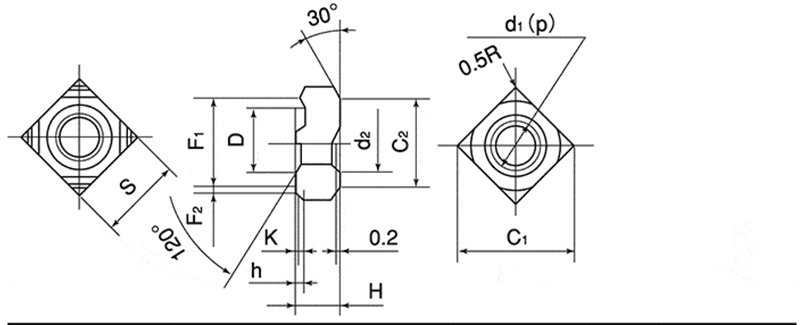 M10 Square Weld Nut