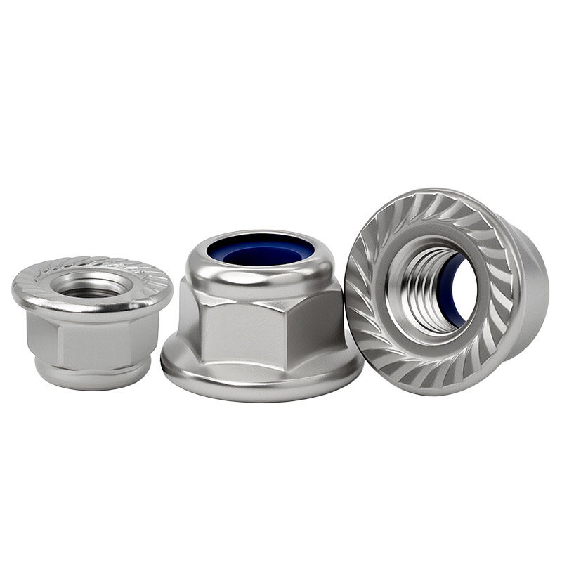 Vallitseva vääntömomenttityyppiset kuusiomutterit laipalla